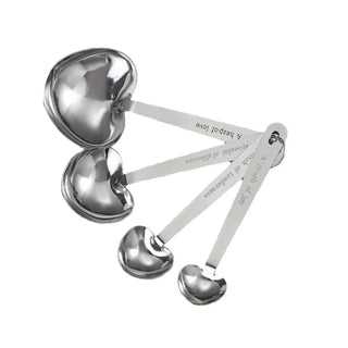 Heart-Shaped Stainless Steel Measuring Spoons with Lovely Quotes!