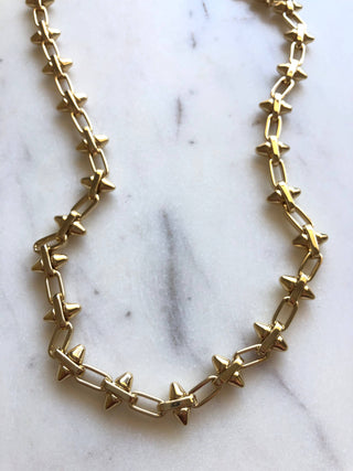 Emerson Necklace - Holt x Palm -  Tiny spikes add some flavor to this 14k gold filled chain! Total length 16 inches. Looks great solo or layered with a few others!