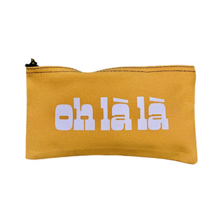 Oh là là -le pouch - Holt x Palm -  Oh là là - le pouch! For le items. Items of intrigue? Or just ibuprofen and random earrings? Zipper Pouch Size - 10-1/2W X 5-1/2H Features heavy-duty (black) talon zipper across the top available in orange and yellow