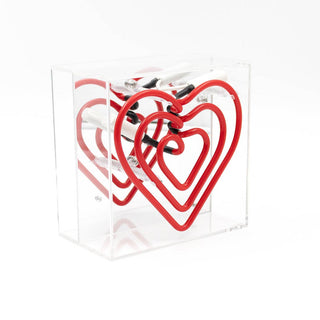 Neon Red 'Heart' light in Mini Acrylic Box