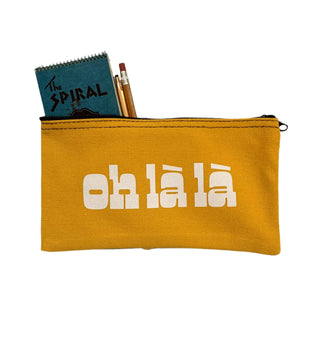 Oh là là -le pouch - Holt x Palm -  Oh là là - le pouch! For le items. Items of intrigue? Or just ibuprofen and random earrings? Zipper Pouch Size - 10-1/2W X 5-1/2H Features heavy-duty (black) talon zipper across the top available in orange and yellow