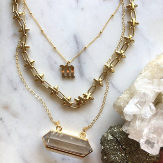 Emerson Necklace - Holt x Palm -  Tiny spikes add some flavor to this 14k gold filled chain! Total length 16 inches. Looks great solo or layered with a few others!