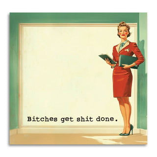 Bitches Get Shit Done - Funny Sarcastic Sticky Note Pad - Holt x Palm -  Introducing the ultimate management tool for every go-getter: the "Bitches Get Shit Done" sticky note! This sticky note is the perfect blend of sass and motivation. • sized at 3"x3" • 50 pages • one printed side, one design on all sheets • full color printed sheets • individually sealed in a clear cellophane bag with manufacturing label on the back