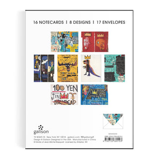 Basquiat Greeting Card Assortment - Holt x Palm -  The Basquiat Greeting Card Assortment features 8 iconic Basquiat works. The images include a mix of jazz and pop culture references, in addition to his baroque use of text and key iconography. • Box: 5.75 x 4.5”, 146 x 114 mm • Notecards: 5 x 3.75”, 120 x 95 mm • 16 notecards, 2 designs each • 17 colored envelopes • Sturdy giftable box; makes a great gift for art lovers.