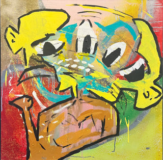 Shake That Sh*t Off by Stephen Harper - Holt x Palm -  "Add some playful attitude to your space with Shake That Sh*t Off by Stephen Harper. This 36" x 36" canvas is a unique and bold mix of acrylic and spray paint, making it one of a kind. (Sorry, folks - local pickup only!) So shake those negative vibes off and bring some quirky humor into your home decor. Limited supply, so get it while you can!"