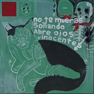 No Te Mueras Sonando by Eric Gazca - Holt x Palm -  "Get inspired by the one and only No Te Mueras Sonando, a 48" x 48" acrylic on canvas masterpiece by Eric Gazca! This one-of-a-kind piece will add a touch of quirk to your space. (Local pickup only. Sorry, no delivery - but trust us, it's worth it!) 🎨"