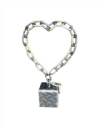 Chained Heart - Holt x Palm -  Unlock your heart's desires with our Chained Heart! Handcrafted from rustically stunning chain, this foot tall custom heart is truly one of a kind. Perfect for adding a unique touch to any space. (Warning: may cause chain reaction of admiration!)