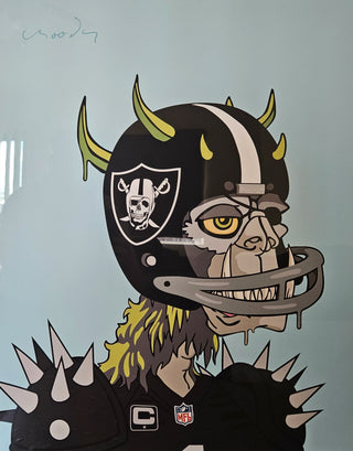 Mutant Raider - Original Artwork by Ruben Moody - Holt x Palm -  Get your hands on Mutant Raider - an explosive 24" x 18" illustration on metal by the talented Ruben Moody. Perfect for any fan of unique and edgy artwork. Available for local pickup only. (Don't miss out on this rad piece!)