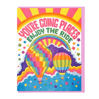 You're Going Places - Holt x Palm -  Letterpress printed by Lucky Horse Press 100 lb. Recycled cover 4.25" × 5.5" folded card Blank inside Matching envelope