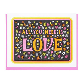 All You Need Is Love - Holt x Palm -  Letterpress printed by Lucky Horse Press 100 lb. recycled cover 4.25" × 5.5" folded card Blank inside Matching envelope