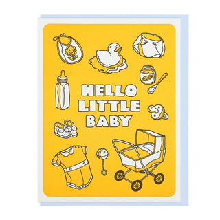 Hello Little Baby - Holt x Palm -  Letterpress printed by Lucky Horse Press 100 lb. recycled cover 4.25" × 5.5" folded cards Blank inside Matching envelopes