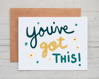 You’ve Got This! - Holt x Palm -  You’ve Got This! DESIGN: Digital art created in Procreate and designed by me :) MATERIALS: Printed on 110# white cardstock. Includes a craft paper envelope SIZE: A2, folded INSIDE: Blank inside