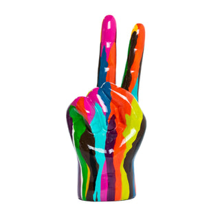 Peace Sign - Graffiti Style - Holt x Palm -  Spread a little peace with our graffiti-inspired Peace Sign! Hand-painted in vibrant colors, this funky accessory is super rad and perfect for the free-spirited at heart. Get your groovy on! Specifications: - Imported - Material: Resin - Color: Multi-Color - Weight: 1 lbs. - Dimensions (inches, LxWxH): 4.25 x 3 x 9