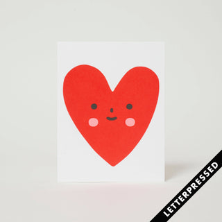 Heart Friend Greeting Card - Holt x Palm -  Let your heart do the talking with this blank inside greeting card. Perfect for Valentine's Day, it expresses love and friendship in the most heartfelt way. Go ahead, make your friend or partner feel special with this unique and quirky card. Letterpress printed by Jon in Portland, Oregon Comes with a kraft envelope Dimensions: A2 (4.25 x 5.5 inches)