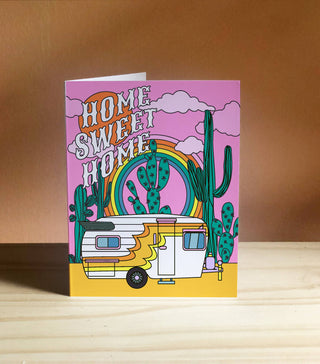 Home Sweet Home - Holt x Palm -  All of our cards are blank inside! That's so you can pour your little heart out as you wish and not have to deal with some lame saying on the inside....we totally hate that. And it also lets' you use the card for any occasion. Printed on 110lb. paper. Designed with love, creativity, and a sense of humor. You won't find this card at Target!