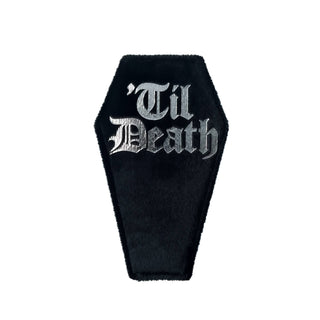 Til Death Coffin Ring Box - Holt x Palm -  Til Death Do us part - the perfect ring box for all you gothic couples out there! Add a touch of lust and love to your gothic wedding with this Velvet Ring Box. This black velvet coffin jewelry storage is perfect for storing your rings. Measuring 9cm x 5.5cm x 5cm , it can safely hold 2 rings. The Jewelry boxes are made from Black Velvet., which means your jewelry will be displayed in a High Quality Ring Box .