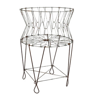 Folding Plant Stand - Holt x Palm -  This wire basket line was inspired by vintage hampers used in French laundromats in the 1950's. Great for storage, display or wall hangings. Available in two sizes. Regular Size:21½'' dia x 31½'' XL Size: 25½'' dia x 34½''