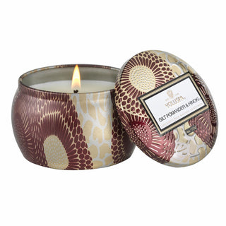 Gilt Pomander and Hinoki Votive Candles by Voluspa