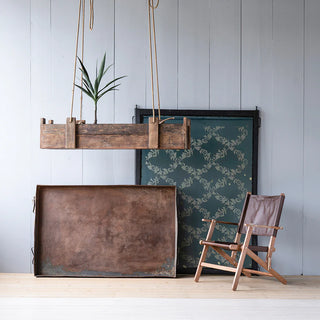 Hanging Crate - Holt x Palm -  With the Hanging Crate, you can bring a floating shelf look to your home in a cinch! This all-wood design gives you a sturdy platform to showcase that gorgeous art piece or favorite larger plant. Approx. 48'' x 12'' x 9''