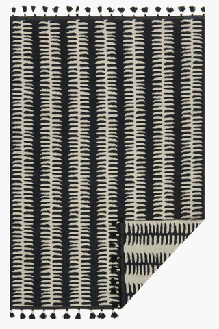 Kahelo Black / White Reversible Rug - Justina Blakeney x Loloi