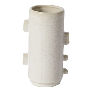 Lizzie Vase - Holt x Palm -  The Lizzie Vase is a cylindrical vase with square and circular handles. Eye catching and modern, this piece is a work of art. Short Dimensions: 4.5" x 3.5" x 7.75" Tall Dimensions: 4.5" x 3.5" x 10"