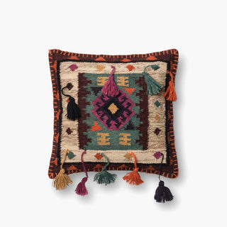 Major Vibes Throw Pillow JB x Loloi - Holt x Palm -  the tassles are everything on this lovely... This Loloi x Justina Blakeney collaboration throw pillow takes your room to the next level. Materials:Wool | Cotton 18 x 18