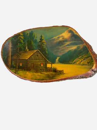 Cabin by the Lake - Image on Wood - Holt x Palm -  Discover the perfect woodland escape with Cabin by the Lake! This wooden image brings the beauty of the outdoors right inside your home-without the pesky bugs and pinecone warfare. Cozy up and let nature's serenity and sunsets wash over you. Calm never looked so good! 9” x 16”
