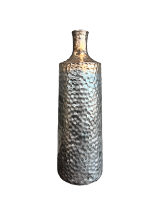 Bronze Ceramic Hammered Vase - Holt x Palm -  Dazzle your guests with this tall and stately Bronze Ceramic Hammered Vase! With its unique hammered pattern and shimmery bronze finish, it's sure to add a touch of sparkle to any room. Make an impression that'll last with this eye-catching tall vase! (Plus, it's great for holding flowers too!)