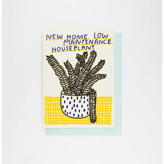 New Home Houseplant - Holt x Palm -  This is a plant (card) that ANYONE can take care of. Yes, anyone! Give it to someone with an awesome plant to place in a sunny corner of their new home. 4.5 x 6.25 inches Letter-pressed greeting card printed by hand on archival-quality card stock with a snocone envelope