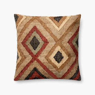 Rustic Diamond - ED x Loloi Throw - Holt x Palm -  Modern...Bohemian...Eclectic...this pillow has all the things. 22'' X 22'' DOWN-FILLED