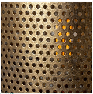 Black and Gold Perforated Metal Shade Floor Lamp - Holt x Palm -  Very cool floor lamp with a perforated metal shade....adds edge to any space. Product Size (Inches) 15.5L x 15.5W x 54.0H Weight 11.02 lbs