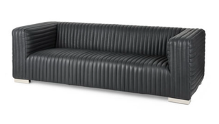 Onyx Leather Three Seater Sofa - Holt x Palm -  You'll want to listen to jazz and sip on some whiskey all night long with this baby soft and super comfortable couch. It's hard to find a couch that is both comfortable and cool all at the same time but we did it!! Product Size (Inches) 86.6L x 38.6W x 26.4H Weight 132.28 lbs