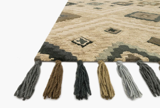 The Zagora in Beige/Multi - Holt x Palm -  We think the tassles on this rug put it over the top! Hand-tufted by skilled artisans in India of 100% wool, the Zagora Collection displays playfully textured patterns, adding movement and interest amongst the understated neutrals. Crafted by Loloi for ED Ellen DeGeneres. 8 x 10