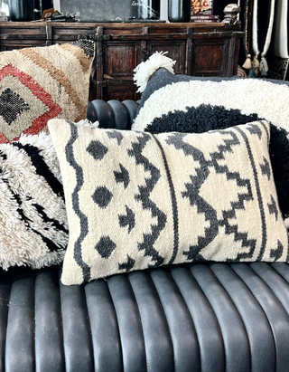 Tribal Chic - ED x Loloi Throw Pillow - Holt x Palm -  Same vibe as our square Tribal pillow but in a rectangular shape. We love to layer these patters with basically everything. 13'' X 21'' DOWN-FILLED