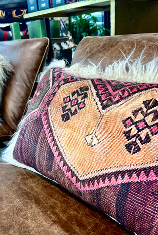 Hearts and Fur - Reversible Throw Pillow - Holt x Palm -  Some days you feel like doing a cool, eclectic pattern and other days you just want a chic furry look...that's not a problem! 13'' X 21'' DOWN-FILLED