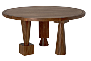 Dark Walnut Modern Geometric Dining Table - Holt x Palm -  Literally, this table could not be any more amazing....we are in love!!! Bring a bold, modern flair to your dining room with this Dark Walnut Modern Geometric Dining Table! It features distinctive carvings, luxurious materials, and a dark, sleek finish -- so you can set a chic yet comfortable scene that's sure to wow. Eating's never been so stylish! Weight (lbs): 150 Material: Walnut and VeneerFinish: Dark Walnut