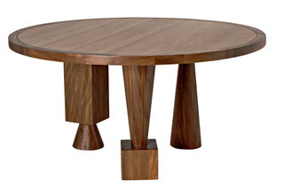 Dark Walnut Modern Geometric Dining Table - Holt x Palm -  Literally, this table could not be any more amazing....we are in love!!! Bring a bold, modern flair to your dining room with this Dark Walnut Modern Geometric Dining Table! It features distinctive carvings, luxurious materials, and a dark, sleek finish -- so you can set a chic yet comfortable scene that's sure to wow. Eating's never been so stylish! Weight (lbs): 150 Material: Walnut and VeneerFinish: Dark Walnut