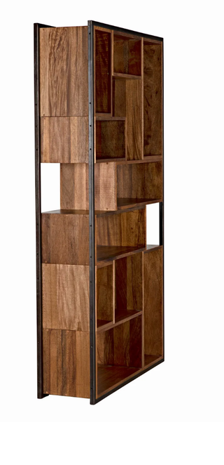 Bauhaus Bookshelf...does it get any better? - Holt x Palm -  Dimensions (in): 46W x 14D x 82HWeight (lbs): 130Material: Walnut, Industrial Steel, and VeneerFinish: Dark Walnut