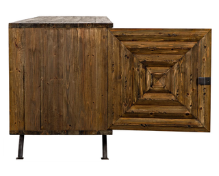 Modern Rustic Old Wood Sideboard - Holt x Palm -  It's a little bit rustic, a little bit midcentury and a whole lot of style and personality... Dimensions (in): 88W x 23D x 32H Weight (lbs): 170Material: Fir, Industrial Steel, and VeneerFinish: Old Wood