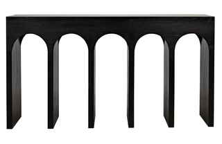 Arched Mahogany Hand Rubbed Black Console - Holt x Palm -  Love this piece! It's architectural...modern...sexy....will bring the drama to any space. Dimensions (in): 59W x 14D x 32H Weight (lbs): 116Material: Mahogany and VeneerFinish: Hand Rubbed Black