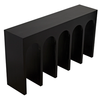 Arched Mahogany Hand Rubbed Black Console - Holt x Palm -  Love this piece! It's architectural...modern...sexy....will bring the drama to any space. Dimensions (in): 59W x 14D x 32H Weight (lbs): 116Material: Mahogany and VeneerFinish: Hand Rubbed Black