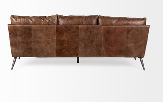 The Cobain Buttery Soft 3 Seater Leather Sofa - Holt x Palm -  The perfect combination of cool and comfortable....rich dark brown premium grade leather with iron metal base. Matching chair available, too! (pre-order)