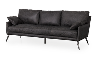 The Cobain Buttery Soft Black Leather Sofa - Holt x Palm -  Love the patina and feel of this super soft black leather couch! Also has a matching chair.... Pre-Order Only 81.9L x 32.7W x 32.3H Weight 103.62 lbs.