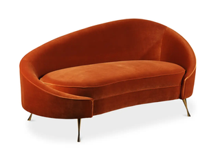 The Abbey Velvet Chaise in Rust