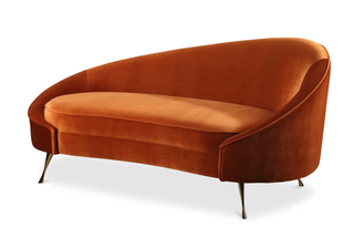 The Abbey Velvet Chaise in Rust