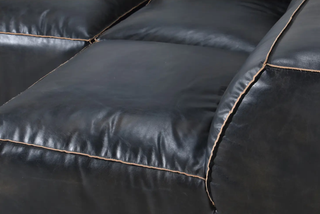 Luxe Artisanal Black Leather Sectional