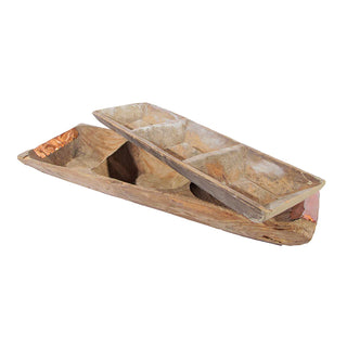 Small Dough Riser - Holt x Palm -  Approx. 27'' x 9'' x 4'' Our farmhouse-primitive dough bowls are sourced from working farms across Europe. Hand-carved and lovingly used to feed families for generations. Size & patina vary.