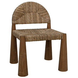 Wide Leg Chair - Holt x Palm -  This statement seat is bringing back the retro 70's but in a good way! The wide leg legs will be the talk of the evening when your friends come over to hang. Weight (lbs): 28Material: Teak W/ RushFinish: Clear Coat Flat