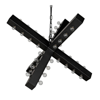 The "X" Light Black Metal Chandelier - Holt x Palm -  Turn up the sparkle and style in your home with The "X" Light Black Metal Chandelier. This modern, cool and unique piece is a surefire way to make your home stand out in a crowd. It'll add a touch of chic to your living space and help your home light up the night. The perfect statement piece for anyone who likes to turn heads!