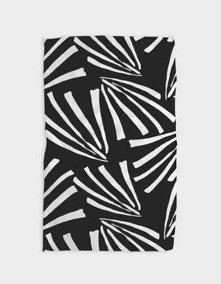 Fronds at Night Kitchen Tea Towel - Holt x Palm -  Take your kitchen from drab to fab with this oh-so-charming Fronds at Night Kitchen Tea Towel! Done in black and white, this tea towel is funky yet adorable - a kitchen accessory you'll love showing off. Make cleanup time a breeze and add a unique flavor to your space! 18" x 30" Kitchen Tea Towel made from recycled polyester Weight: 320 gsm Single-sided print Hang loop Waffle weave construction Quick-drying Superior Cleaning Next-level absorbency